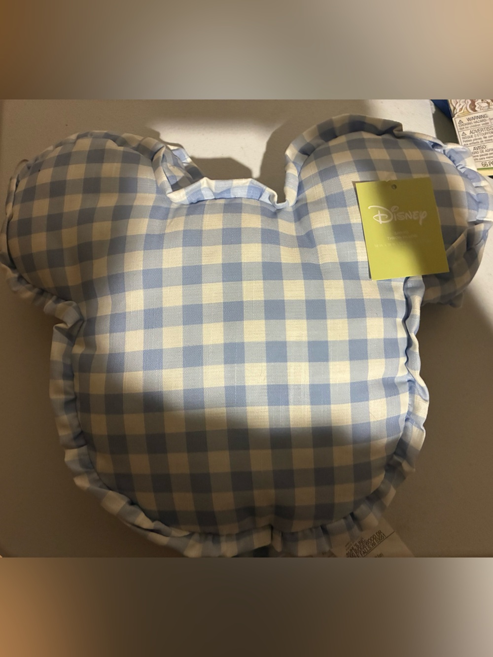 Disney Celebrate Together Spring Mickey Shaped Gingham Accent Pillow
